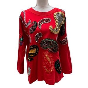 Vintage Gene Ewing BIS Paisley Embellished Sweatshirt